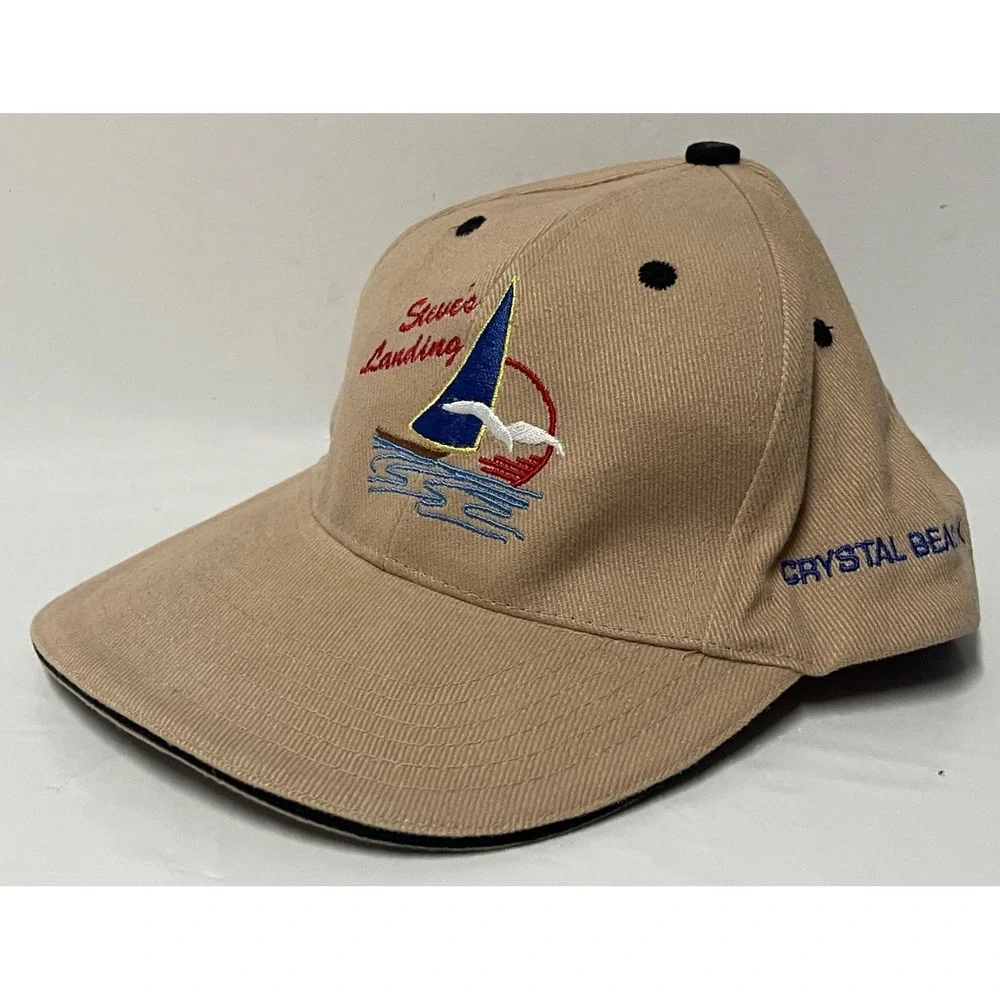 STEVES LANDING CRYSTAL BEACH TEXAS CAP SAIL BOAT SEA GULL‎